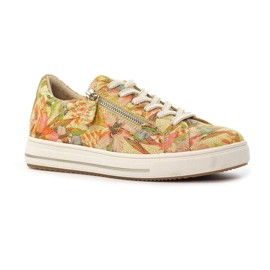 Lunar Nicole Women's Chunky Sole Lace Up/ Zip Up Trainer Floral Multi