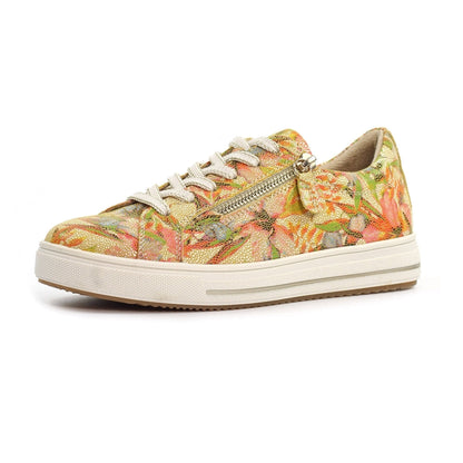 Lunar Nicole Women's Chunky Sole Lace Up/ Zip Up Trainer Floral Multi