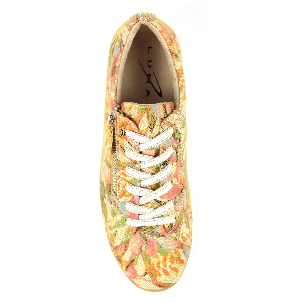 Lunar Nicole Women's Chunky Sole Lace Up/ Zip Up Trainer Floral Multi
