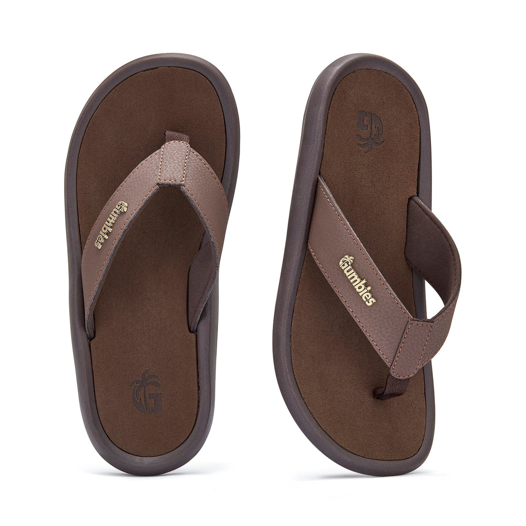 Gumbies Noosa Men's Recycled Rubber Flip Flop Brown