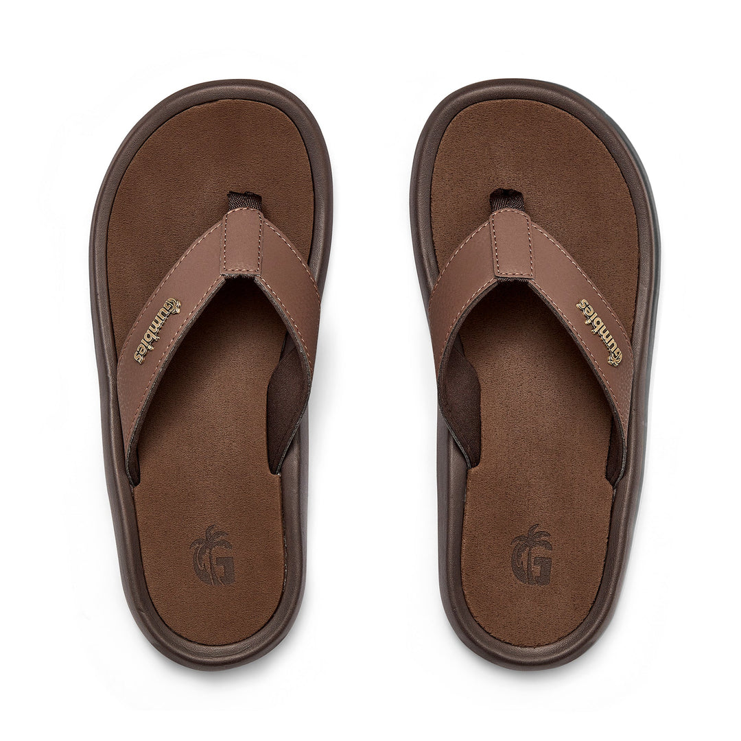 Gumbies Noosa Men's Recycled Rubber Flip Flop Brown