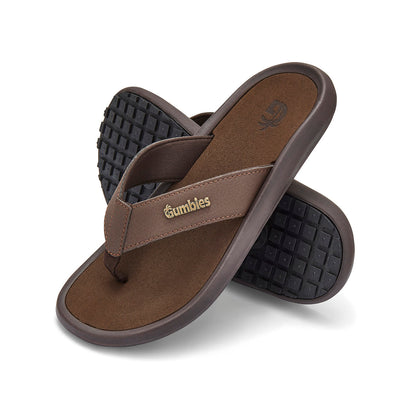 Gumbies Noosa Men's Recycled Rubber Flip Flop Brown