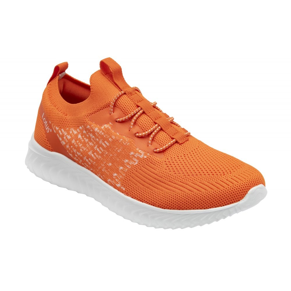 Lotus Girona Women's Bright Lightweight Slip On Casual Trainer Orange