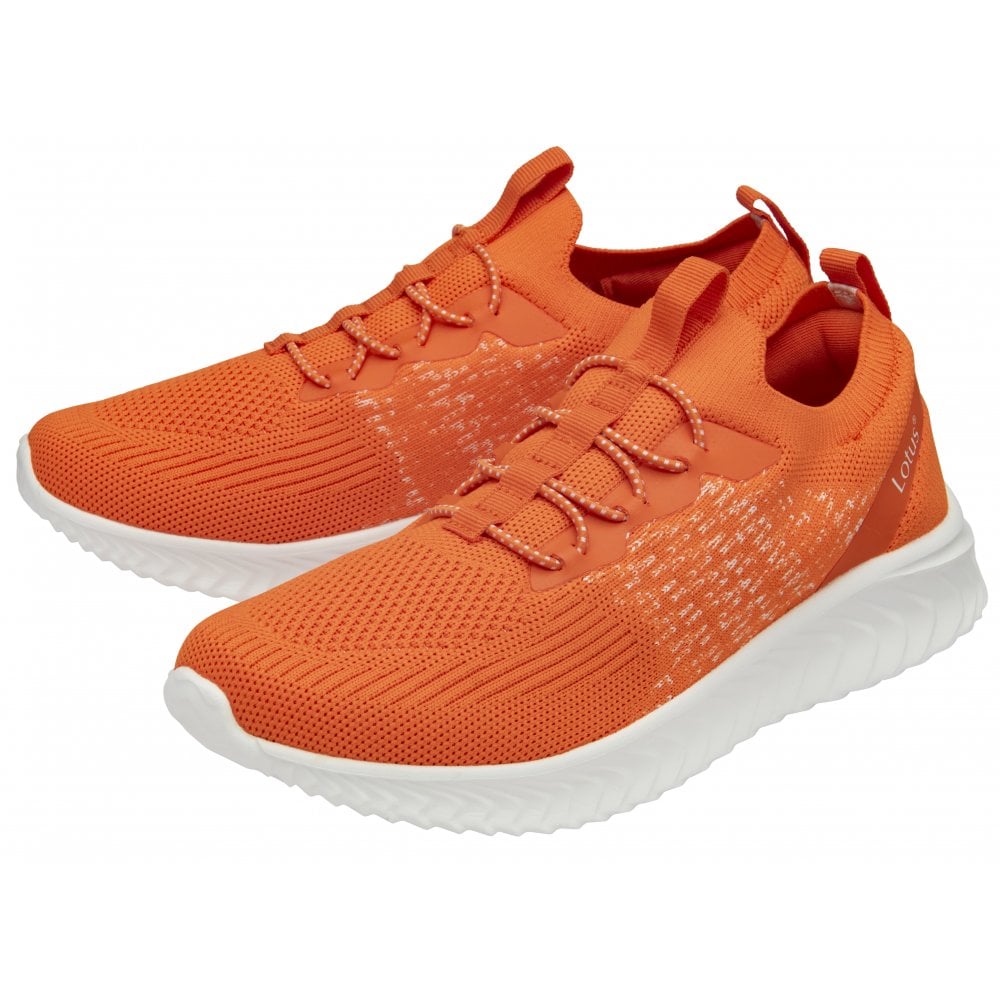Lotus Girona Women's Bright Lightweight Slip On Casual Trainer Orange