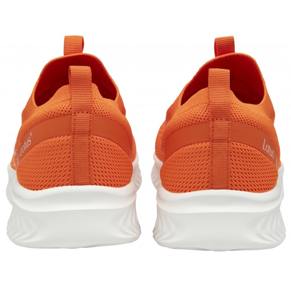 Lotus Girona Women's Bright Lightweight Slip On Casual Trainer Orange
