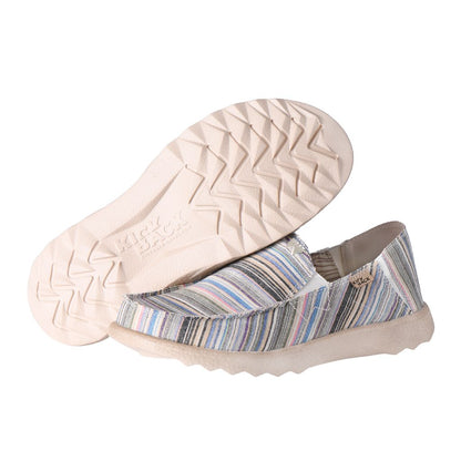 KickBack Couch 2.0 Men's Lightweight Canvas Slip On Shoe Beige Stripes