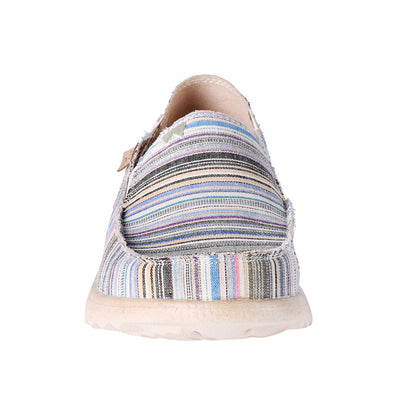 KickBack Couch 2.0 Men's Lightweight Canvas Slip On Shoe Beige Stripes