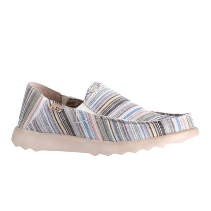 KickBack Couch 2.0 Men's Lightweight Canvas Slip On Shoe Beige Stripes