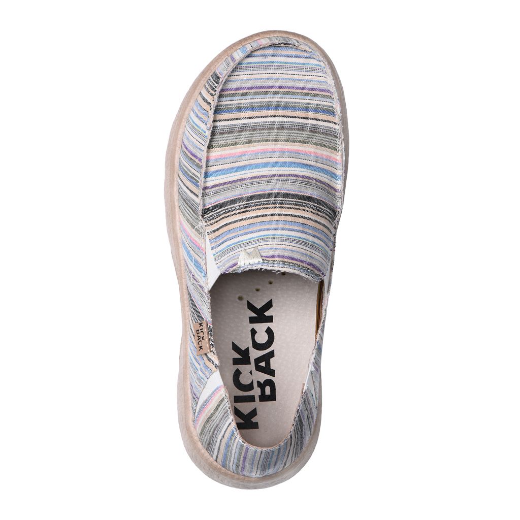 KickBack Couch 2.0 Men's Lightweight Canvas Slip On Shoe Beige Stripes