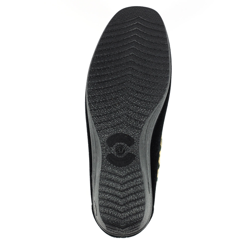 Lunar Paloma Women's Full Wedge Slipper Black MACHINE WASHABLE