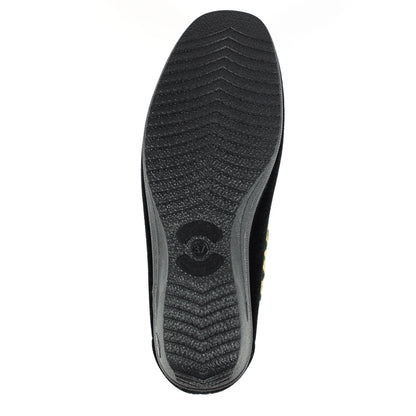 Lunar Paloma Women's Full Wedge Slipper Black MACHINE WASHABLE