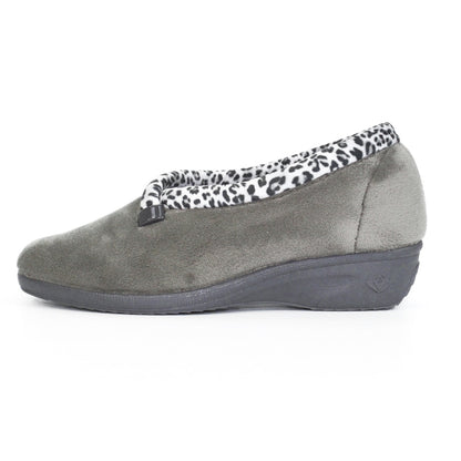 Lunar Paloma Women's Full Wedge Slipper Grey MACHINE WASHABLE