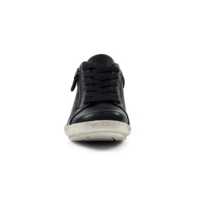 Lunar Pampas Women's Lace Up / Zip Up Panelled Trainer Black