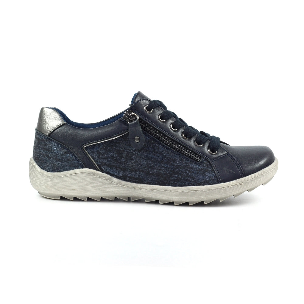Lunar Pampas Women's Lace Up / Zip Up Panelled Trainer Navy