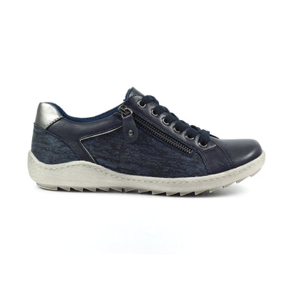 Lunar Pampas Women's Lace Up / Zip Up Panelled Trainer Navy