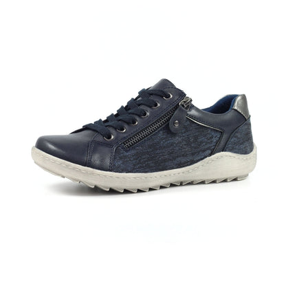 Lunar Pampas Women's Lace Up / Zip Up Panelled Trainer Navy