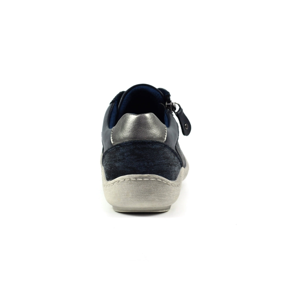 Lunar Pampas Women's Lace Up / Zip Up Panelled Trainer Navy