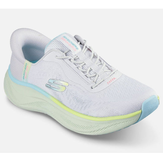 Skechers Skech Cloud Perfectly Plush Women's Slip-In Elasticated Lace Trainer Light Grey/Multi