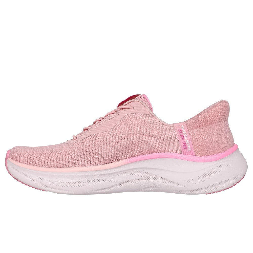 Skechers Skech Cloud Perfectly Plush Women's Slip-In Elasticated Lace Trainer Mauve/Multi