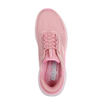 Skechers Skech Cloud Perfectly Plush Women's Slip-In Elasticated Lace Trainer Mauve/Multi