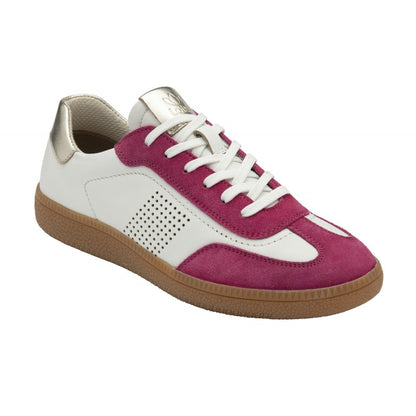 Lotus Frapporta Women's Leather Low Profile Lace Up Trainer Pink/Multi