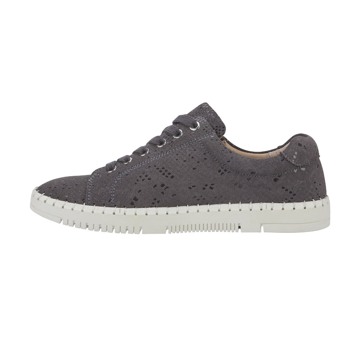 Jo & Joe Porto Women's Suede Casual Zip / Lace Up Shoe Grey