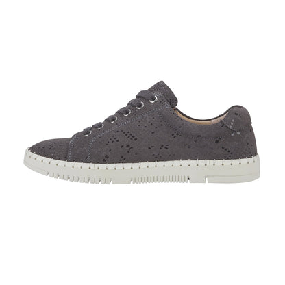 Jo & Joe Porto Women's Suede Casual Zip / Lace Up Shoe Grey