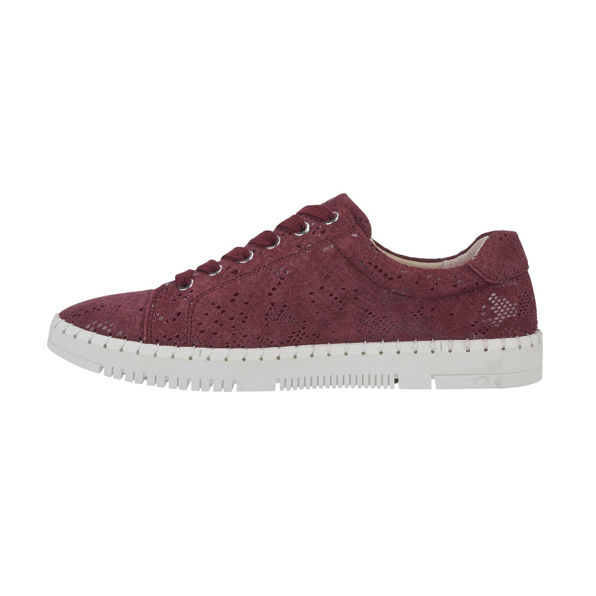 Jo & Joe Porto Women's Suede Casual Zip / Lace Up Shoe Plum