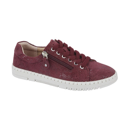 Jo & Joe Porto Women's Suede Casual Zip / Lace Up Shoe Plum