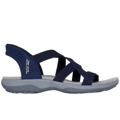 Skechers Reggae Slim Stretch Flex Women's Slip-In Elasticated Strappy Sandal Navy