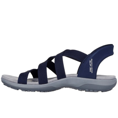 Skechers Reggae Slim Stretch Flex Women's Slip-In Elasticated Strappy Sandal Navy