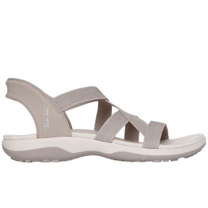 Skechers Reggae Slim Stretch Flex Women's Slip-In Elasticated Strappy Sandal Taupe