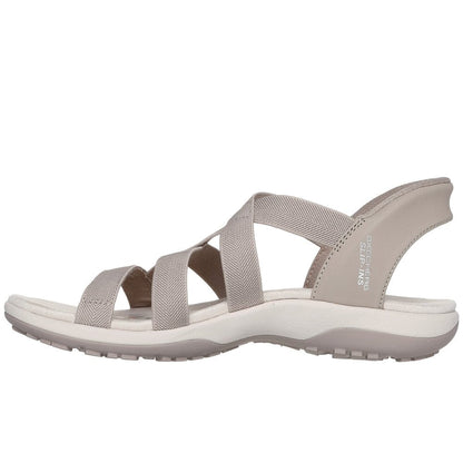 Skechers Reggae Slim Stretch Flex Women's Slip-In Elasticated Strappy Sandal Taupe