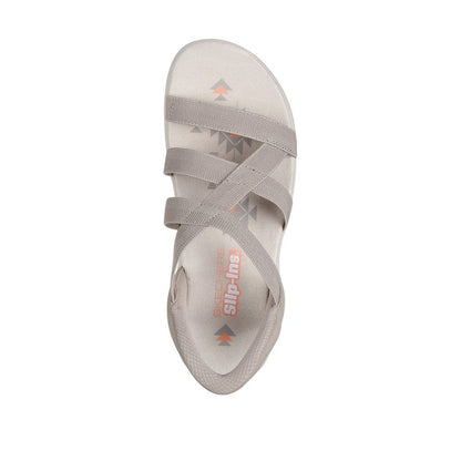 Skechers Reggae Slim Stretch Flex Women's Slip-In Elasticated Strappy Sandal Taupe