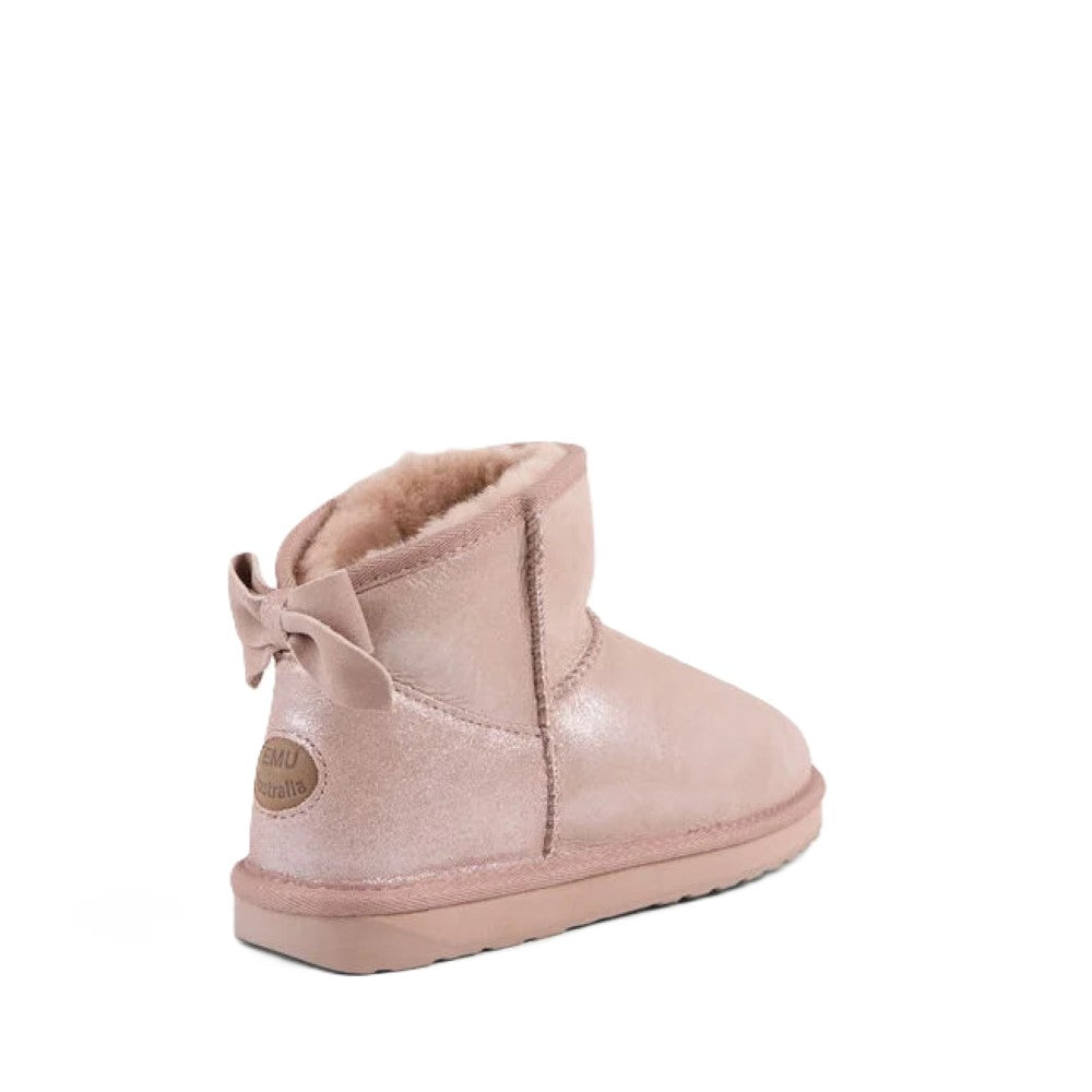 Emu Rigel Shine Women's Sheepskin Pull On Cosy Ankle Boot Cameo Rose