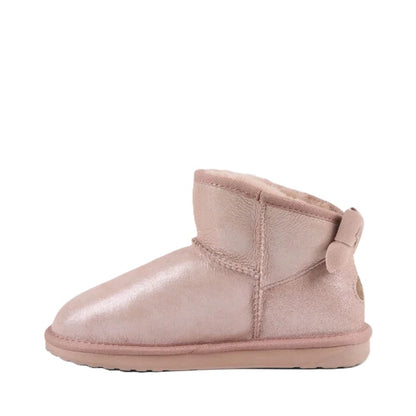 Emu Rigel Shine Women's Sheepskin Pull On Cosy Ankle Boot Cameo Rose