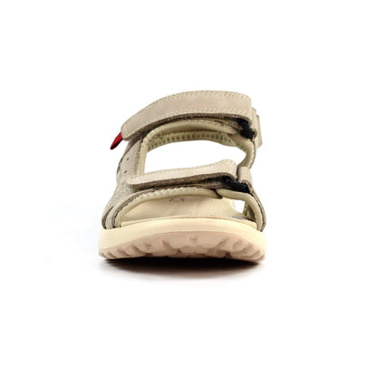Lazy Dogz Riviera Women's 3 Strap Leather Sandal Beige