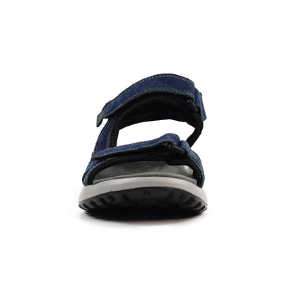 Lazy Dogz Riviera Women's 3 Strap Leather Sandal Navy