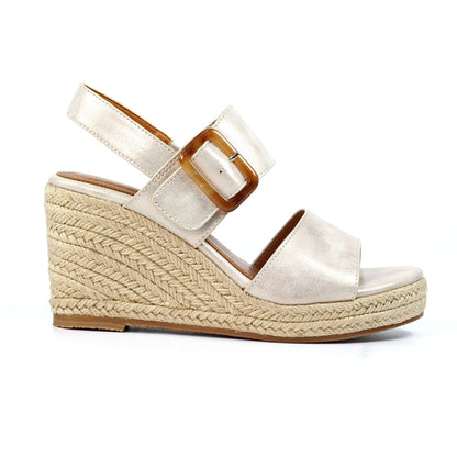 Lunar Rochester Women's Chunky Summer Wedge Espadrille Beige