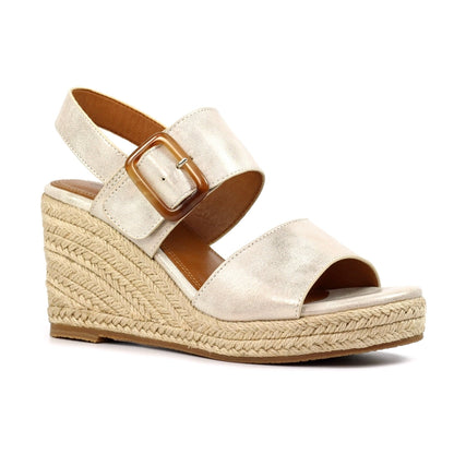 Lunar Rochester Women's Chunky Summer Wedge Espadrille Beige