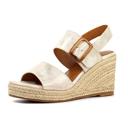 Lunar Rochester Women's Chunky Summer Wedge Espadrille Beige