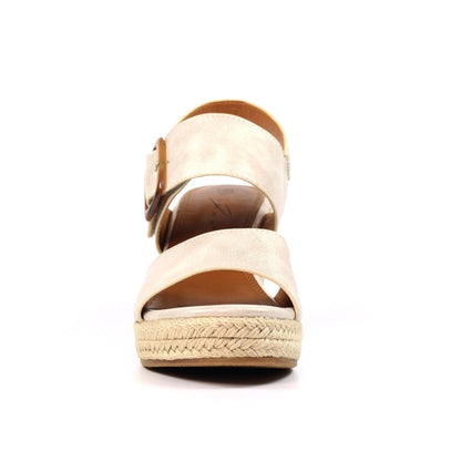 Lunar Rochester Women's Chunky Summer Wedge Espadrille Beige