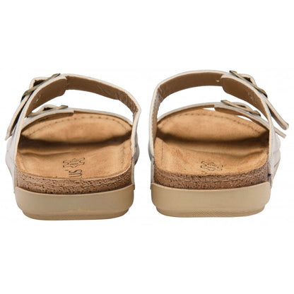 Lotus Rome Women's Twin Buckle Slide On Sandal Ice