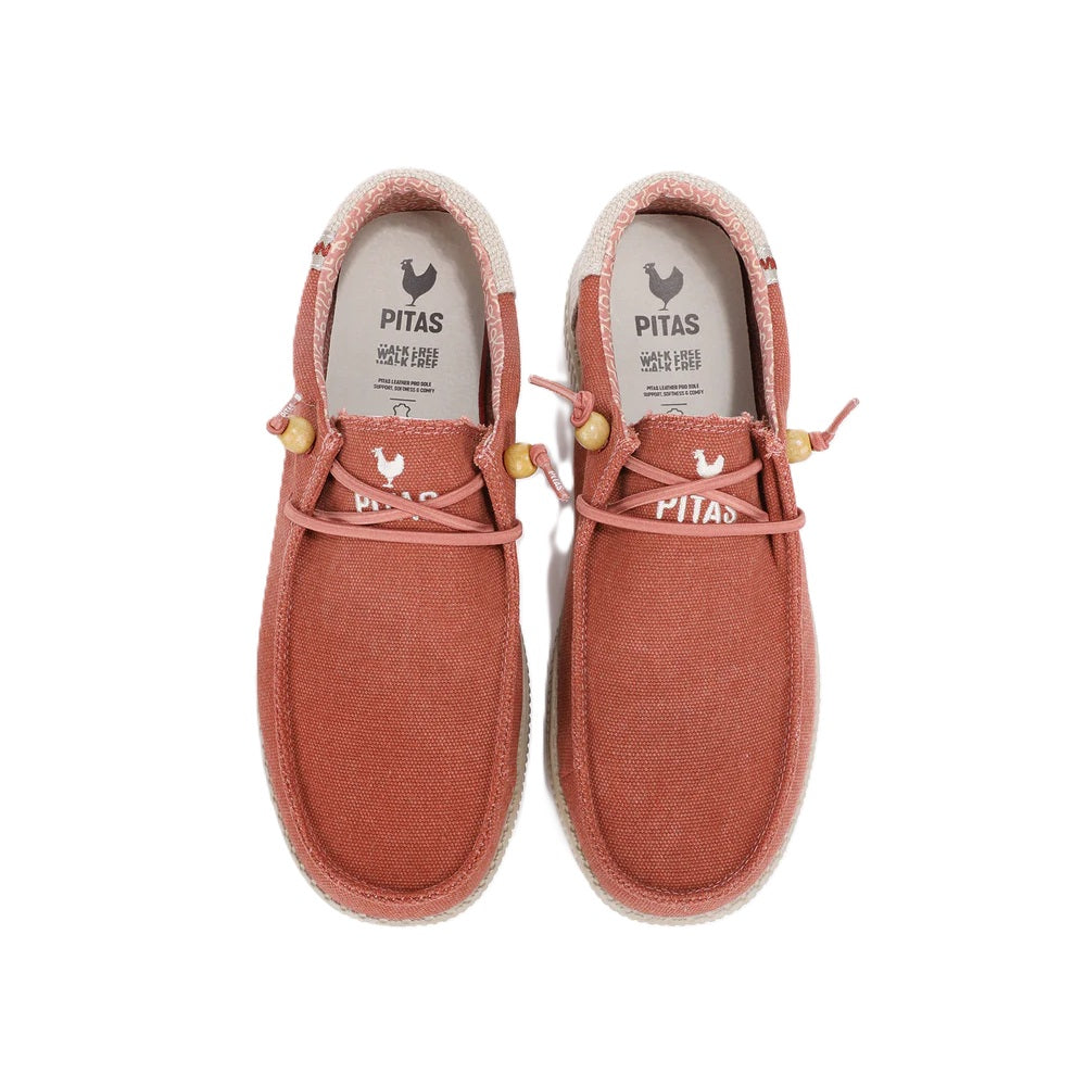 Walk In Pitas Ryan Men's Lightweight Wally Slip On Canvas Shoe Rojo