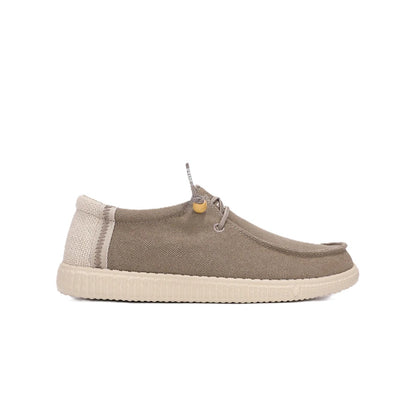 Walk In Pitas Ryan Men's Lightweight Wally Slip On Canvas Shoe Taupe