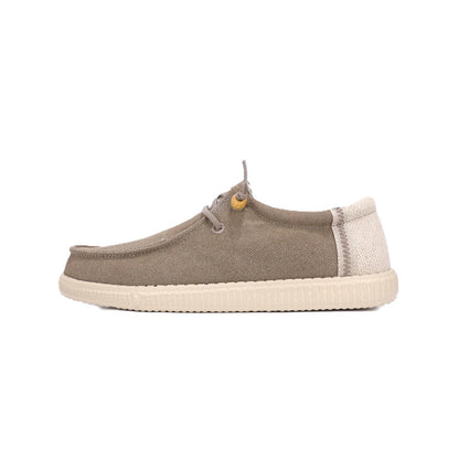 Walk In Pitas Ryan Men's Lightweight Wally Slip On Canvas Shoe Taupe