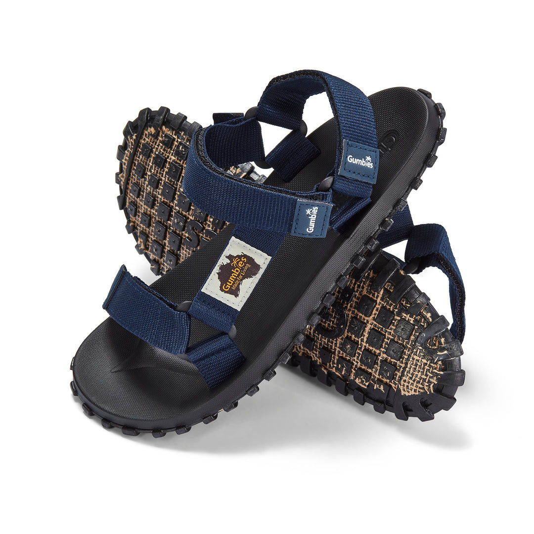 Gumbies Scrambler Women's Recycled Rubber Adjustable Walking Sandal Navy