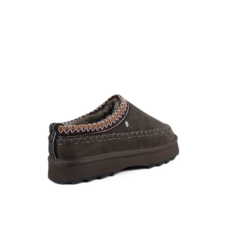 Emu Sharky Adventure Scuff Women's Sheepskin Slip On Cosy Clog Shoe Dark Olive