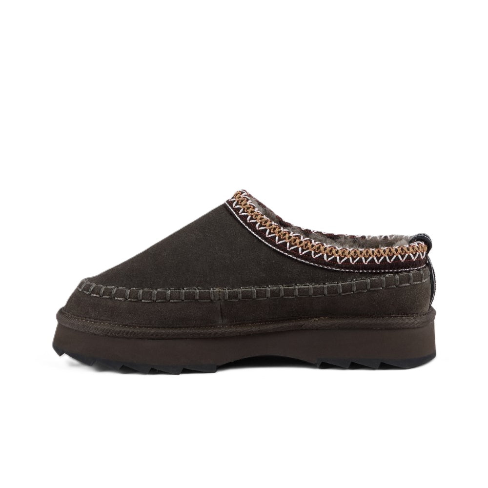 Emu Sharky Adventure Scuff Women's Sheepskin Slip On Cosy Clog Shoe Dark Olive