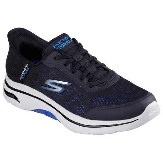 Skechers Go Walk Arch Fit 2.0 Simplicity 2.5 Men's Slip-In Lace Up Trainer Black/Blue